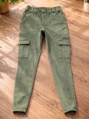 SPANX Olive Cargo Skinny Jeggings Pull-On High Rise Pants S